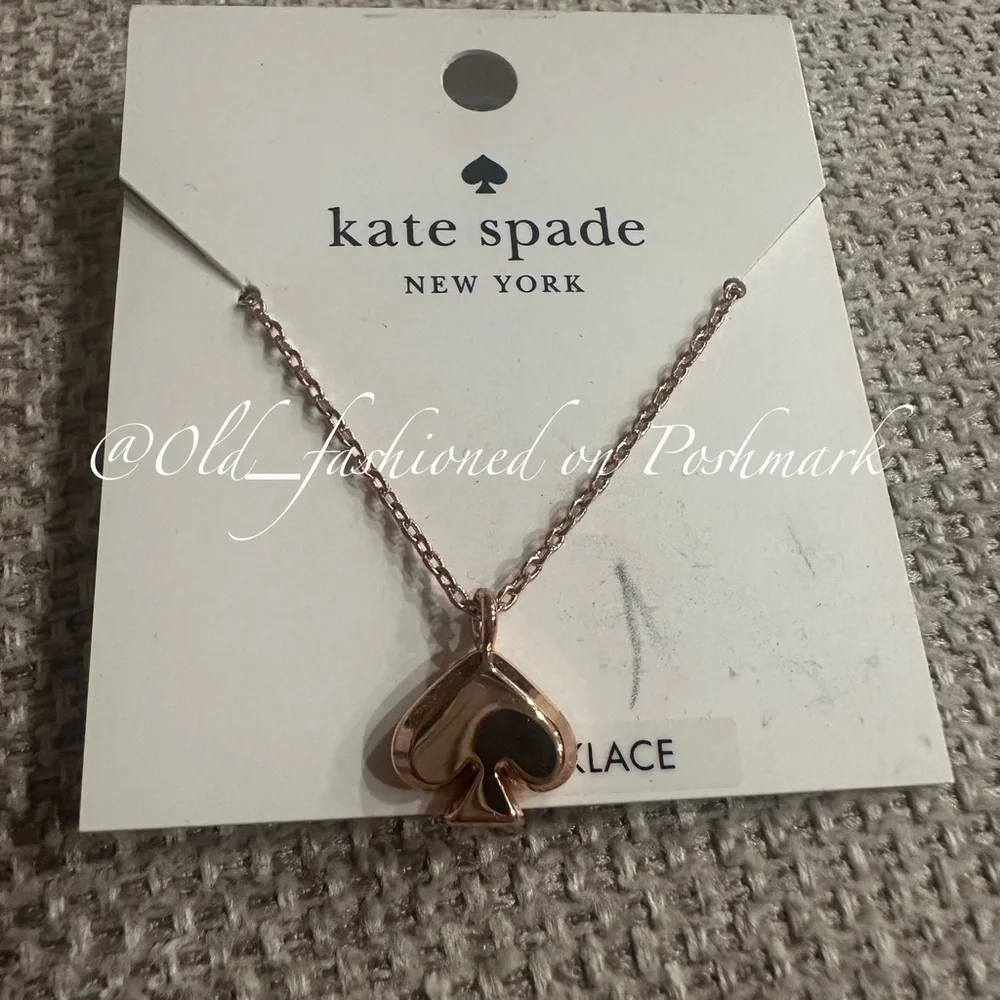 KATE SPADE Everyday Spade Metal Necklace - Rose Gold